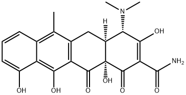 (2Z,4S,4aS,12aS)-2-(amino-hydroxy-methylidene)-4-dimethylamino-10,11,1 2a-trihydroxy-6-methyl-4a,5-dihydro-4H-tetracene-1,3,12-trione Struktur