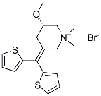 Piperidinium, 3-(di-2-thienylmethylene)-5-methoxy-1,1-dimethyl-, bromide, (S)- Struktur