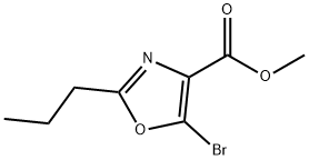 4-Oxazolecarboxylicacid,5-bromo-2-propyl-,methylester(9CI) Struktur