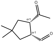 Cyclopentanecarboxaldehyde, 2-acetyl-4,4-dimethyl-, cis- (9CI) Struktur