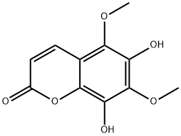 6,8-dihydroxy-5,7-dimethoxy-chromen-2-one Struktur