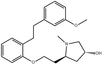 (3R,5R)-5-[2-[2-[2-(3-METHOXYPHENYL)ETHYL]PHENOXY]ETHYL]-1-METHYL-3-PYRROLIDINOL HYDROCHLORIDE Struktur