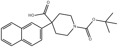 Boc-4-(naphthalen-2-yl)-piperidine-4-carboxylic acid Struktur