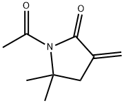 2-Pyrrolidinone, 1-acetyl-5,5-dimethyl-3-methylene- (9CI) Struktur