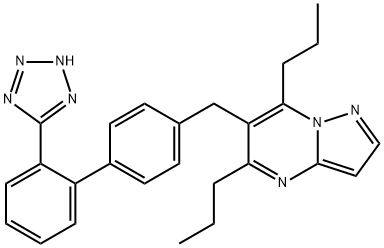 5,7-Dipropyl-6-((2'-(1H-tetrazol-5-yl)(1,1'-biphenyl)-4-yl)methyl)pyrazolo(1,5-a)pyrimidine Struktur