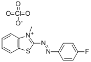 2-((p-Fluorophenyl)azo)-3-methylbenzothiazoliumperchlorate Struktur