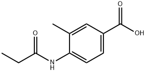 Benzoic acid, 3-methyl-4-[(1-oxopropyl)amino]- (9CI) Struktur