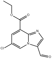 ethyl 6-chloro-3-formylimidazo[1,2-a]pyridine-8-carboxylate Struktur