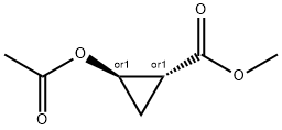 Cyclopropanecarboxylic acid, 2-(acetyloxy)-, methyl ester, trans- (9CI) Struktur