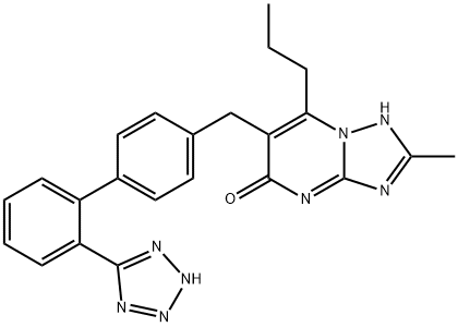 s-triazolo(1,5-a)pyrimidin-5(1H)-one, 2-methyl-7-propyl-6-((2'-(1H-tetrazol-5-yl) (1,1'-biphenyl)-4- yl)methyl)- Struktur