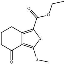 ETHYL 3-(METHYLTHIO)-4-OXO-4,5,6,7-TETRAHYDROBENZO[C]THIOPHENE-1-CARBOXYLATE Struktur