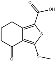 3-(METHYLTHIO)-4-OXO-4,5,6,7-TETRAHYDROBENZO[C]-THIOPHENE-1-CARBOXYLIC ACID Struktur