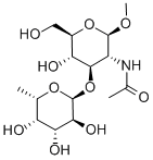 Methyl 2-Acetamido-2-deoxy-3-O-(a-L-fucopyranosyl)-b-D-glucopyranoside Struktur