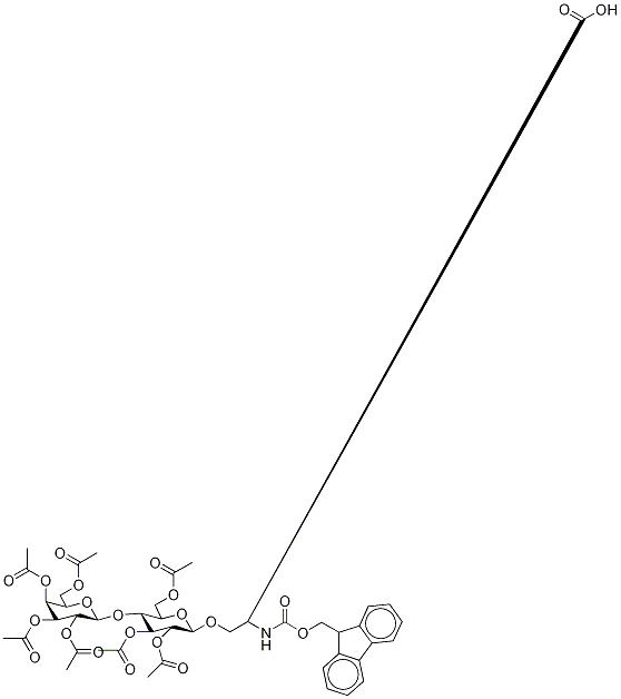 N-(9-Fluorenylmethoxycarbonyl)-O-(2,3,6,2',3',4',6'-hepta-O-acetyl--D-lactosyl)-L-serine Struktur