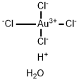 Hydrogen tetrachloroaurate(III) trihydrate Struktur