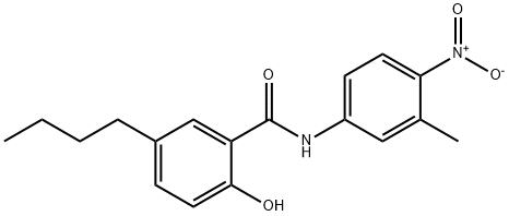 5-Butyl-3'-methyl-4'-nitrosalicylanilide Struktur