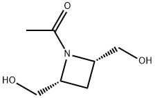 2,4-Azetidinedimethanol, 1-acetyl-, cis- (9CI) Struktur