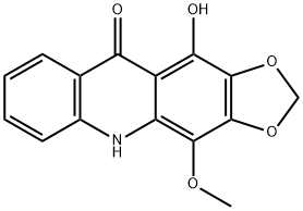 11-Hydroxy-4-methoxy-1,3-dioxolo[4,5-b]acridin-10(5H)-one Struktur