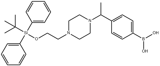 4-(1-(4-(2-((tert-butyldiphenylsilyl)oxy)ethyl)piperazin-1-yl)ethyl)phenyl)boronic acid Struktur