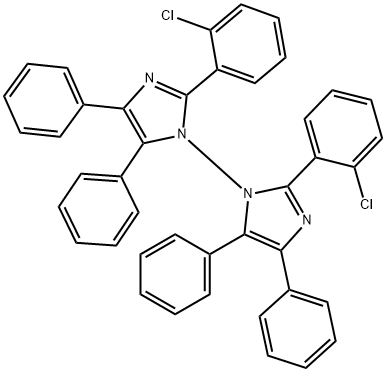 2,2'-Bis(2-chlorophenyl)-4,4',5,5'-tetraphenyl-1,1'-biimidazole Struktur