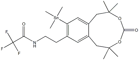 N-trifluoroacetyl-(3,4-dimethoxy-6-trimethylstannylphenyl)ethylamine Struktur