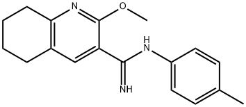 3-Quinolinecarboximidamide, 5,6,7,8-tetrahydro-2-methoxy-N-(4-methylph enyl)- Struktur