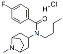 N-butyl-4-fluoro-N-(8-methyl-8-azabicyclo[3.2.1]oct-3-yl)benzamide hyd rochloride Struktur