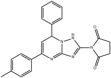 1-[4-(4-methylphenyl)-2-phenyl-1,5,7,9-tetrazabicyclo[4.3.0]nona-3,5,7 -trien-8-yl]pyrrolidine-2,5-dione Struktur