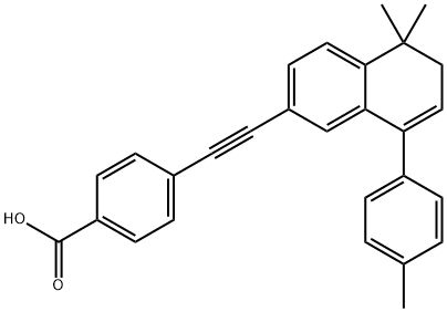 4-{[5,5-dimethyl-8-(4-methylphenyl)-5,6-dihydronaphthalen-2-yl]ethynyl}benzoic acid Struktur