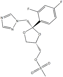 (2R,4R) CIS-(2,4-DIFLUOROPHENYL)-2-(1,2,4-TRIAZOLE-1-YL-METHYL)-1,3-DIOXOLANE-4YL-METHYL-P-TOLYSULFONATE Struktur