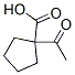 Cyclopentanecarboxylic acid, 1-acetyl- (9CI) Struktur