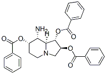 1,2,7-Indolizinetriol, 8-aminooctahydro-, tribenzoate (ester), 1S-(1.alpha.,2.beta.,7.alpha.,8.alpha.,8a.alpha.)- Struktur