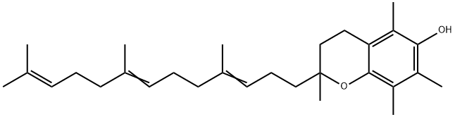 (2R)-2,5,7,8-tetramethyl-2-[(3E,7E)-4,8,12-trimethyltrideca-3,7,11-trienyl]chroman-6-ol Struktur