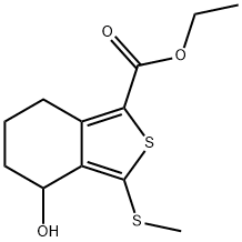 ETHYL 4-HYDROXY-3-(METHYLTHIO)-4,5,6,7-TETRAHYDROBENZO[C]THIOPHENE-1-CARBOXYLATE Struktur