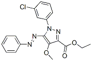 ethyl 1-(3-chlorophenyl)-4-methoxy-5-phenyldiazenyl-pyrazole-3-carboxy late Struktur