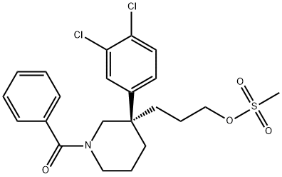 Methanone, [(3S)-3-(3,4-dichlorophenyl)-3-[3-[(Methylsulfonyl)oxy]propyl]-1-piperidinyl]phenyl- Struktur