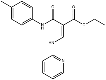 ethyl (E)-2-[(4-methylphenyl)carbamoyl]-3-(pyridin-2-ylamino)prop-2-en oate Struktur