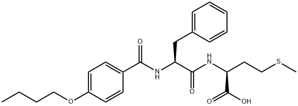 (2S)-2-[[(2S)-2-[(4-butoxybenzoyl)amino]-3-phenyl-propanoyl]amino]-4-m ethylsulfanyl-butanoic acid Struktur