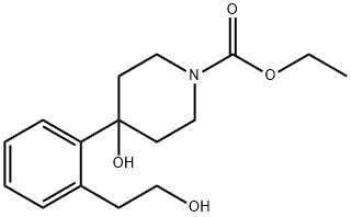 ethyl 4-hydroxy-4-(2-(2-hydroxyethyl)phenyl)piperidine-1-carboxylate Struktur