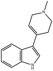 3-(1-methyl-1,2,3,6-tetrahydropyrid-4-yl)indole Struktur