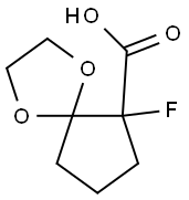 1,4-Dioxaspiro[4.4]nonane-6-carboxylicacid,6-fluoro-,(+)-(9CI) Struktur