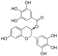 (+)-3,4,5-Trihydroxybenzoic acid (2S,3R)-3,4-dihydro-7-hydroxy-2-(3,4,5-trihydroxyphenyl)-2H-1-benzopyran-3-yl ester Struktur