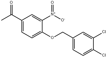 1-[4-[(3,4-DICHLOROBENZYL)OXY]-3-NITROPHENYL]ETHAN-1-ONE Struktur