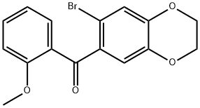 (7-BROMO-2,3-DIHYDRO-1,4-BENZODIOXIN-6-YL)(2-METHOXYPHENYL)METHANONE Struktur