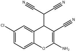 2-(2-AMINO-6-CHLORO-3-CYANO-4H-CHROMEN-4-YL)MALONONITRILE Struktur