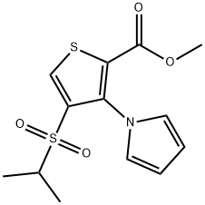 methyl 4-(isopropylsulfonyl)-3-(1H-pyrrol-1-yl)thiophene-2-carboxylate Struktur