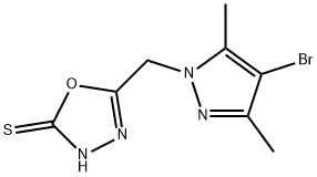 5-[(4-BROMO-3,5-DIMETHYL-1H-PYRAZOL-1-YL)METHYL]-1,3,4-OXADIAZOLE-2-THIOL Struktur