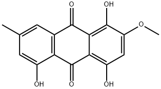 1,4,5-トリヒドロキシ-2-メトキシ-7-メチル-9,10-アントラセンジオン 化學(xué)構(gòu)造式