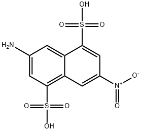 3-amino-7-nitronaphthalene-1,5-disulphonic acid  Struktur