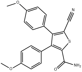 5-CYANO-3,4-DI(4-METHOXYPHENYL)THIOPHENE-2-CARBOXAMIDE Struktur